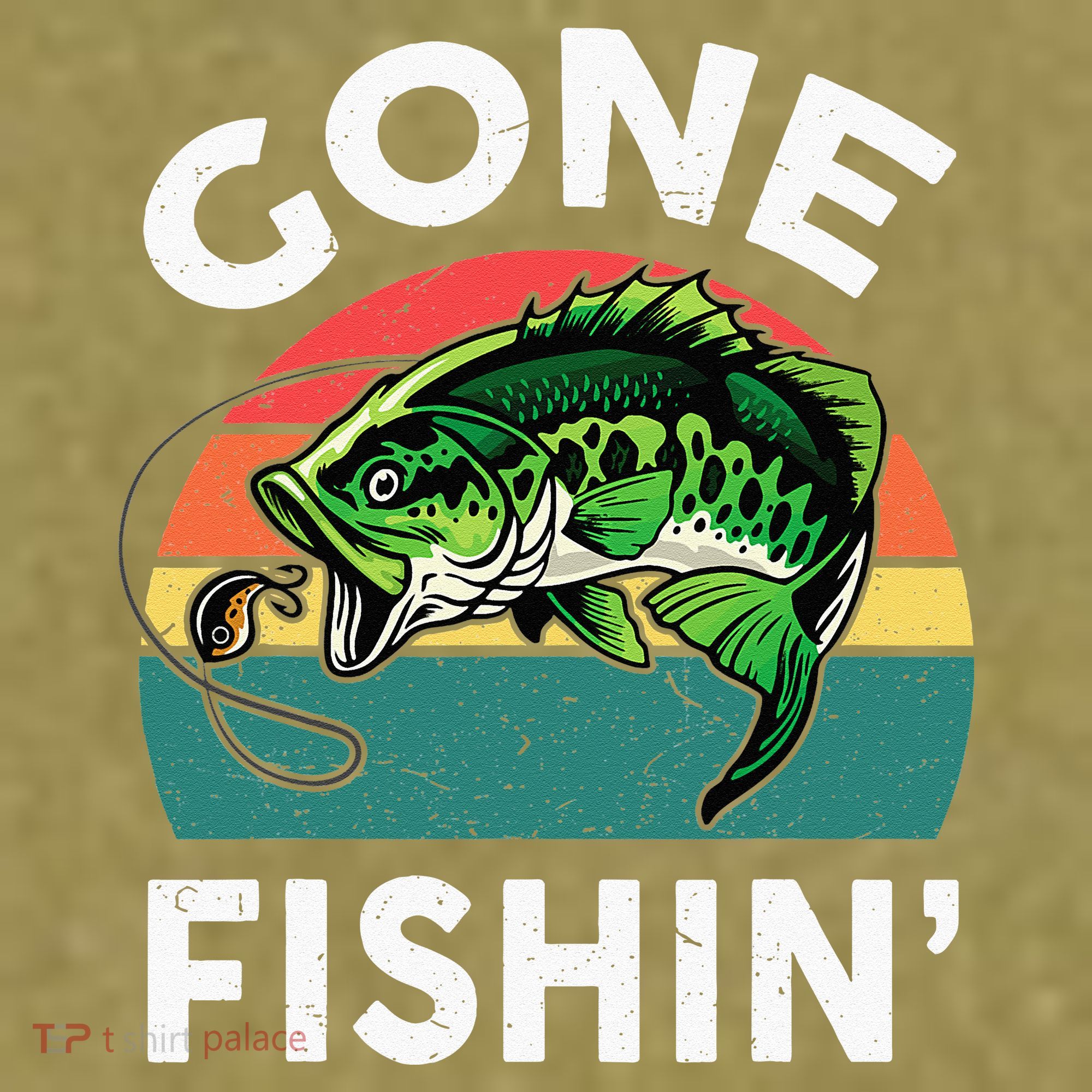 Funny Gone Fishing Bass Fish Garment-Dyed Women's Muscle Tee
