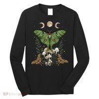 Fairy Grunge Fairycore Aesthetic Goth Luna Moth Mushroom Long Sleeve Shirt thumb 0