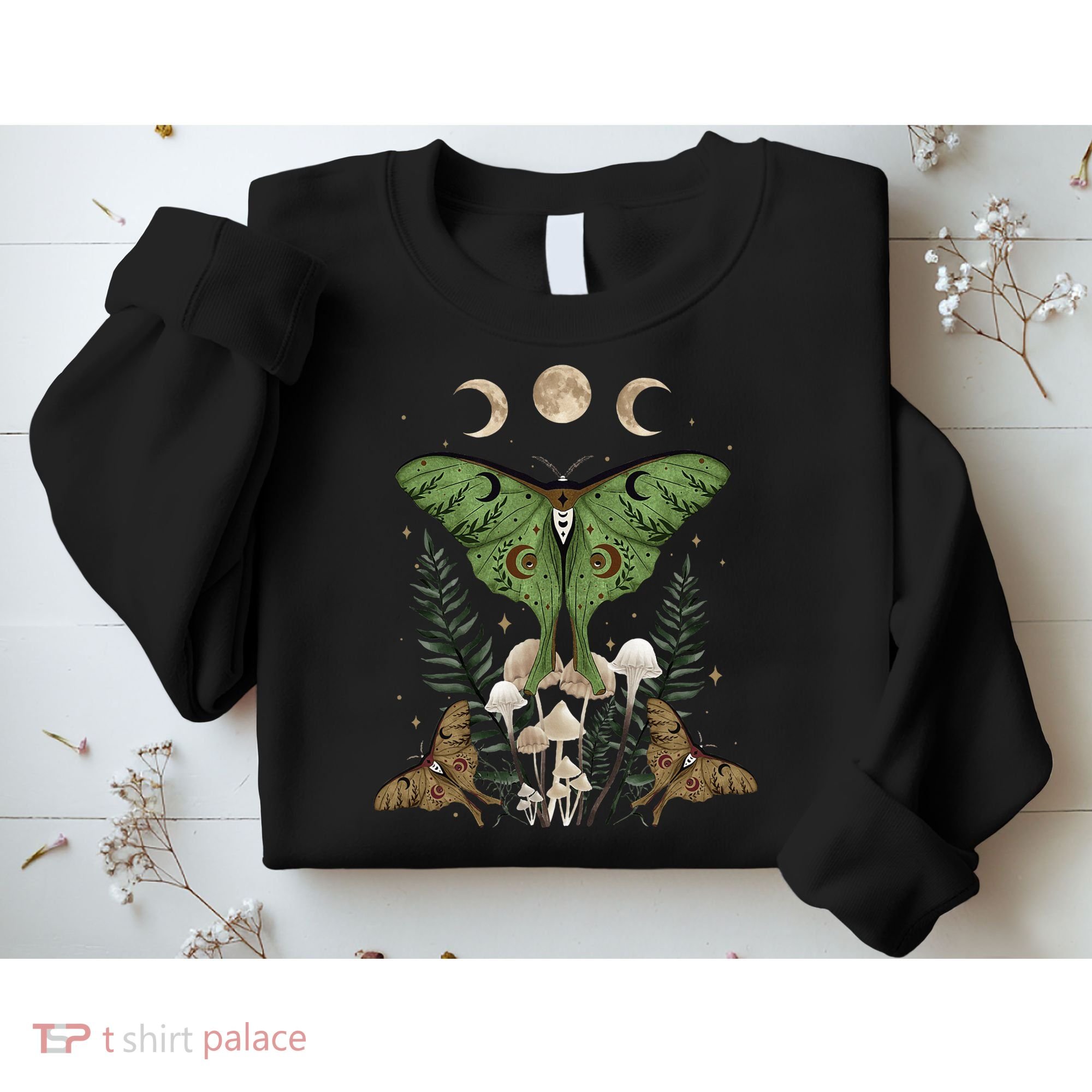 Fairy Grunge Fairycore Aesthetic Goth Luna Moth Mushroom Sweatshirt