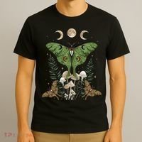 Fairy Grunge Fairycore Aesthetic Goth Luna Moth Mushroom T-Shirt thumb 3