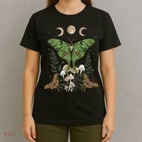 Fairy Grunge Fairycore Aesthetic Goth Luna Moth Mushroom T-Shirt thumb 4
