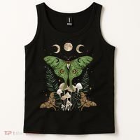 Fairy Grunge Fairycore Aesthetic Goth Luna Moth Mushroom Tank Top thumb 2