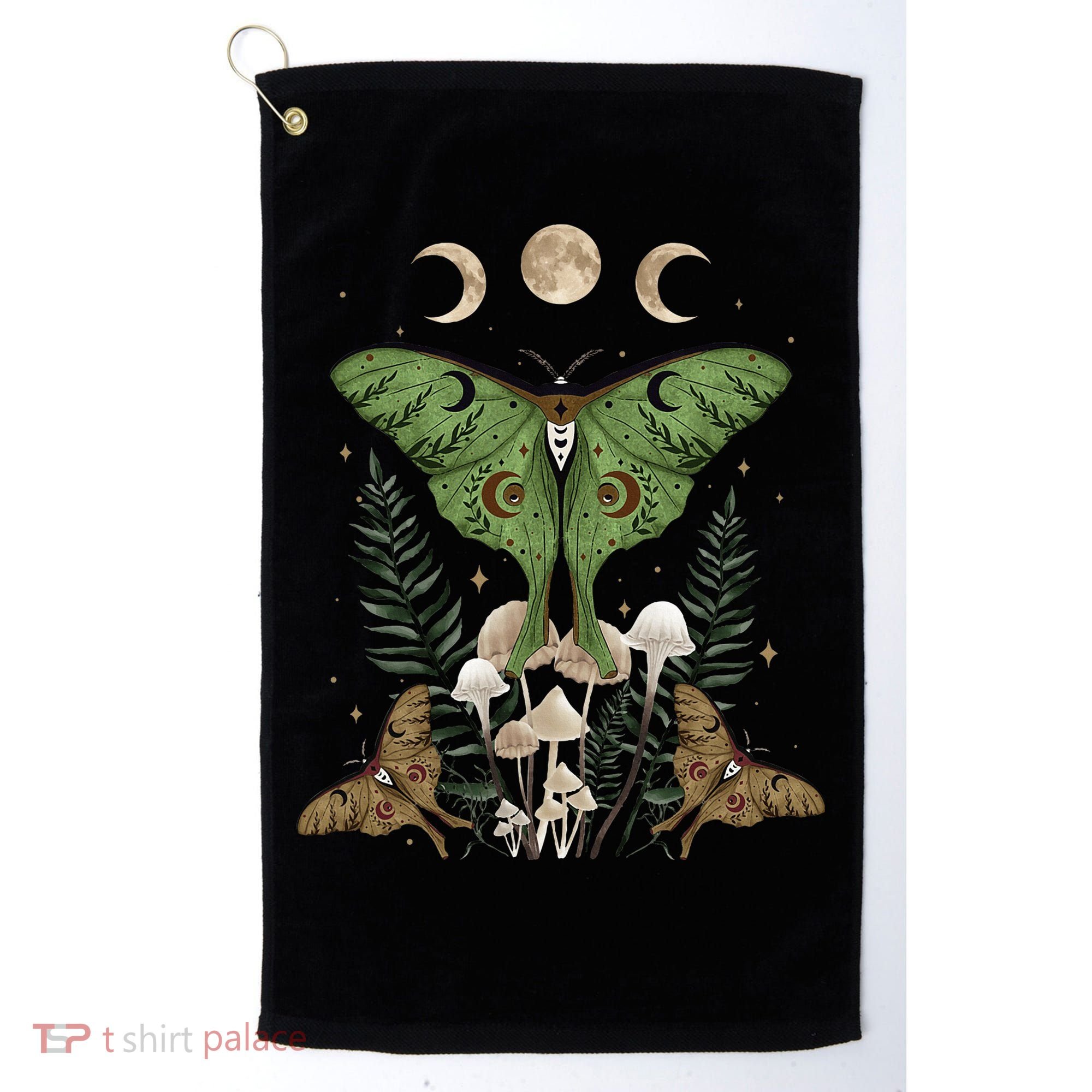 Fairy Grunge Fairycore Aesthetic Goth Luna Moth Mushroom Golf Towel
