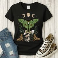 Fairy Grunge Fairycore Aesthetic Goth Luna Moth Mushroom Women's T-Shirt thumb 3