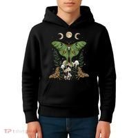 Fairy Grunge Fairycore Aesthetic Goth Luna Moth Mushroom Kids Hoodie thumb 4