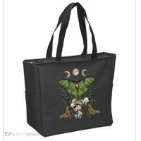 Fairy Grunge Fairycore Aesthetic Goth Luna Moth Mushroom Tote Bag thumb 2
