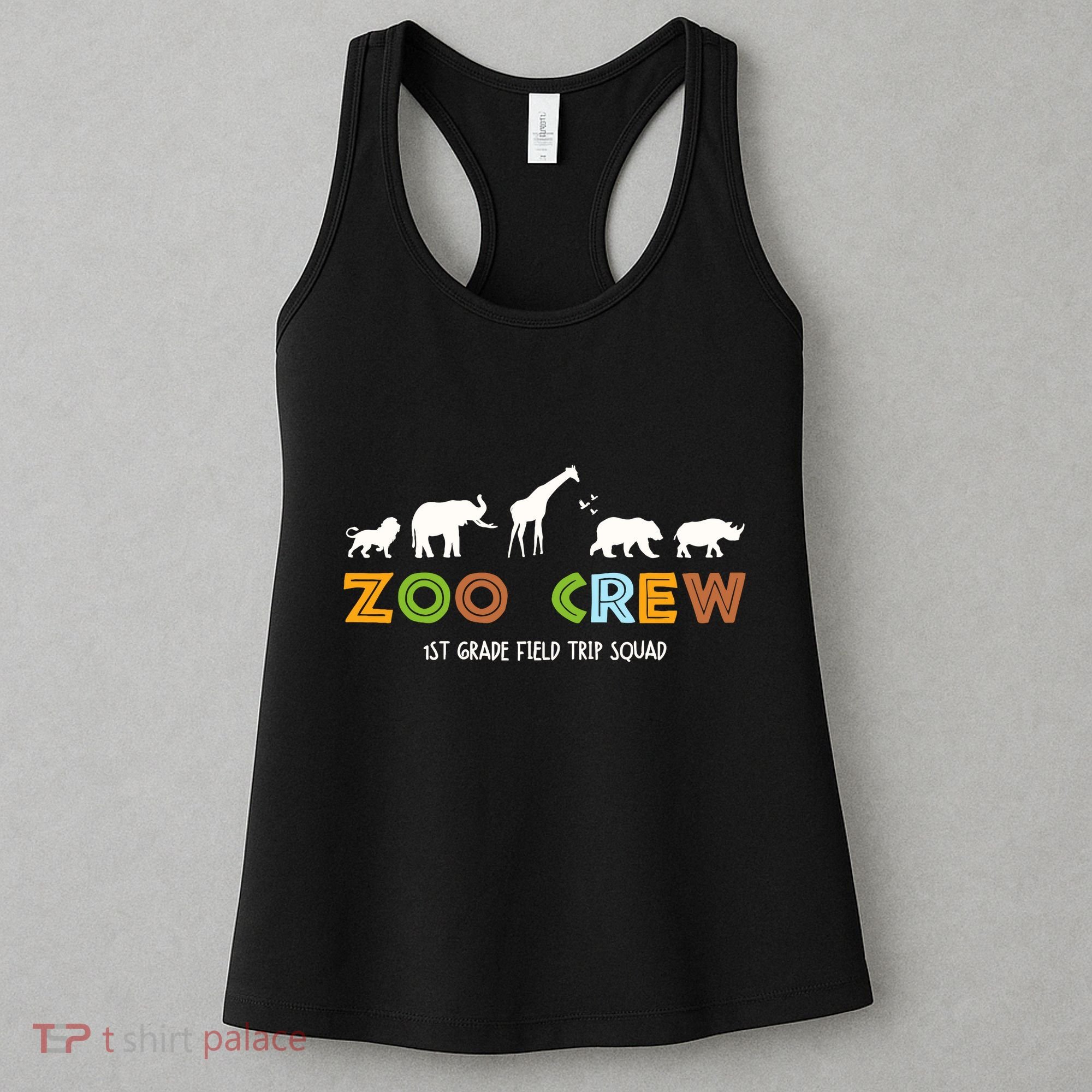 First Grade Field Trip Squad Zoo Crew Wild Animal Safari Women's Tank Top