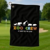 First Grade Field Trip Squad Zoo Crew Wild Animal Safari Golf Towel thumb 1