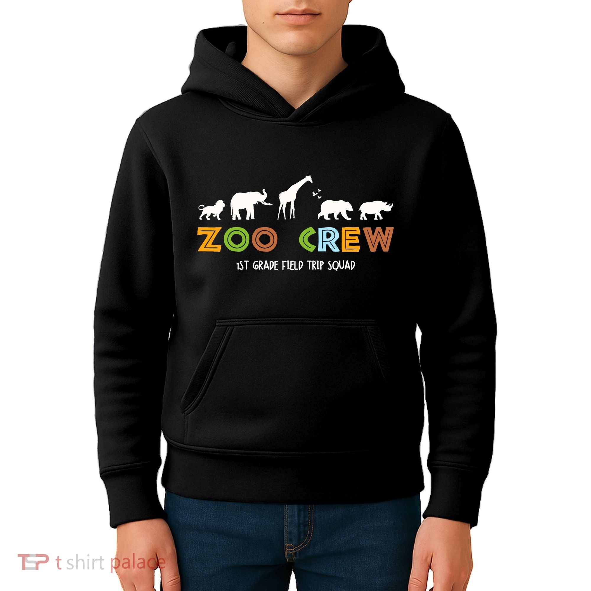 First Grade Field Trip Squad Zoo Crew Wild Animal Safari Kids Hoodie