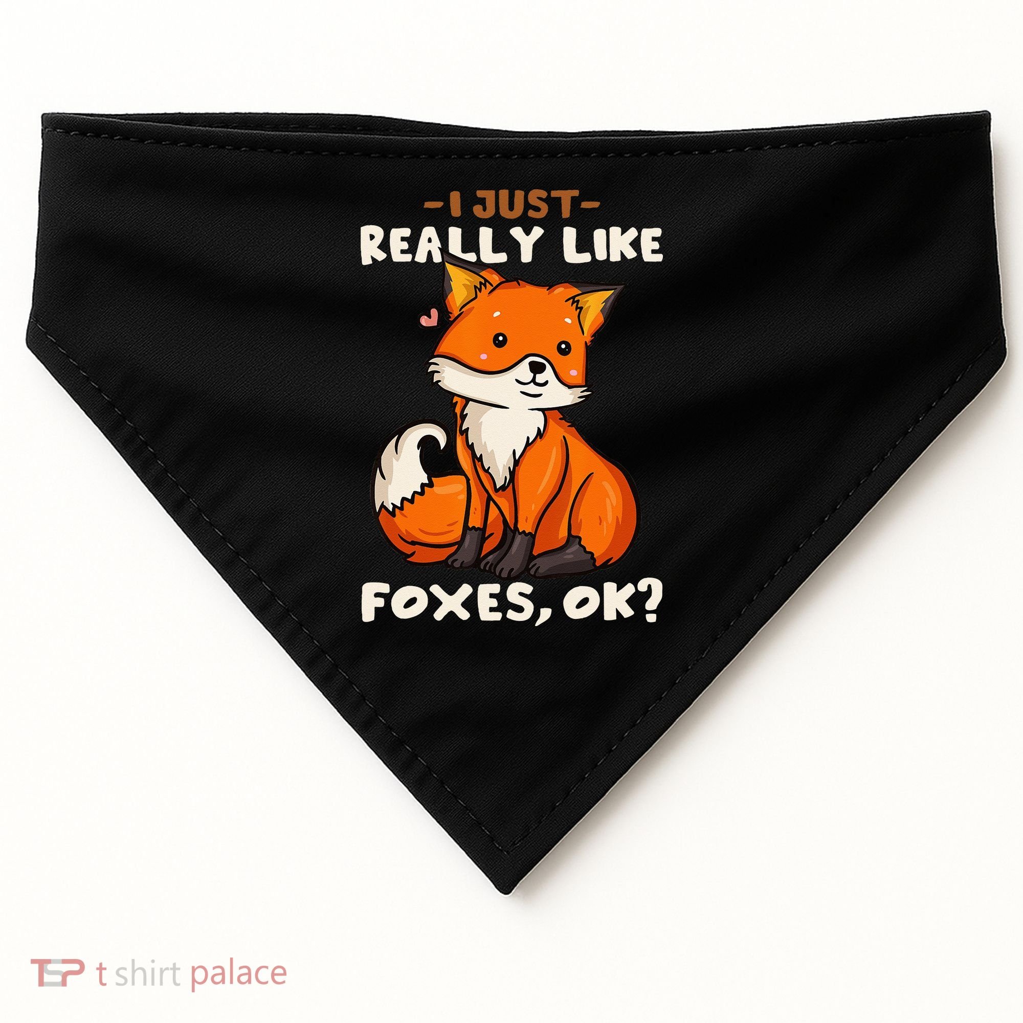 Foxes Gift For Fox Lovers I Just Really Like Foxes Ok USA-Made Doggie Bandana