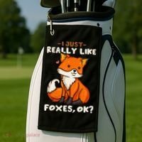 Foxes Gift For Fox Lovers I Just Really Like Foxes Ok Golf Towel thumb 2