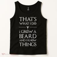 Funny Gift For Mens That's What I Do I Grow A Beard And Know Things Gift Tank Top thumb 2