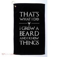 Funny Gift For Mens That's What I Do I Grow A Beard And Know Things Gift Golf Towel thumb 0
