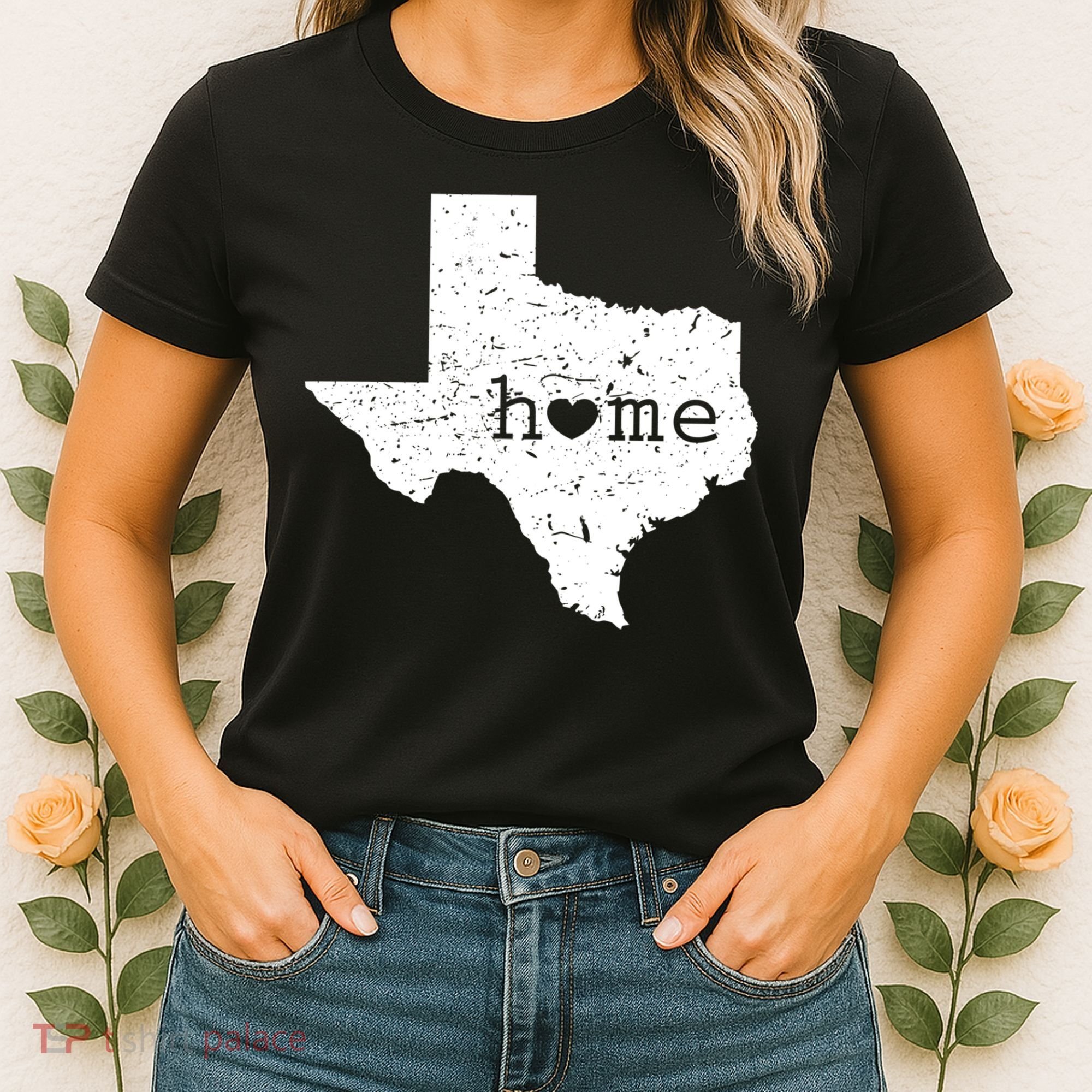 Funny Gift For Love State Of Texas Home Heart Texan Women's T-Shirt