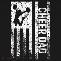 Funny Gift For Mens Cheer Dad Vintage American Flag Father Cheerleader Squad T-Shirt thumb 7