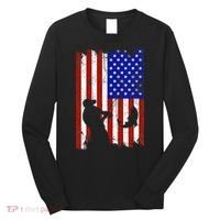 Fishing Gifts For Fisherman American Flag Long Sleeve Shirt thumb 0