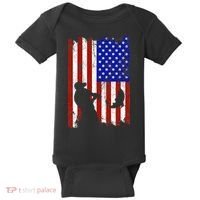 Fishing Gifts For Fisherman American Flag Baby Bodysuit thumb 0