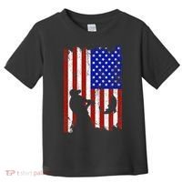 Fishing Gifts For Fisherman American Flag Toddler T-Shirt thumb 0