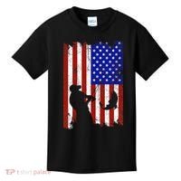 Fishing Gifts For Fisherman American Flag Kids T-Shirt thumb 0