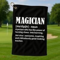 Funny Gift For Teachers Teaching, Teacher Definition  Golf Towel thumb 1