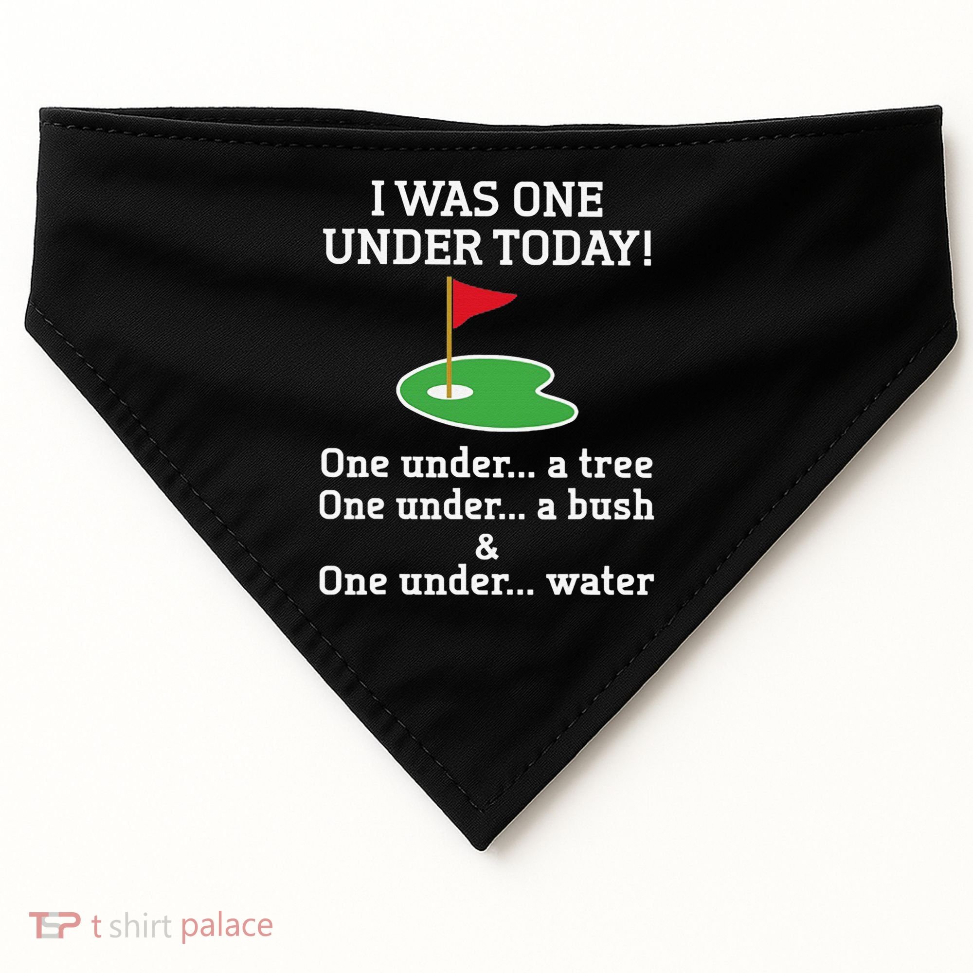 Funny Golf For  I Was One Under Golfing USA-Made Doggie Bandana