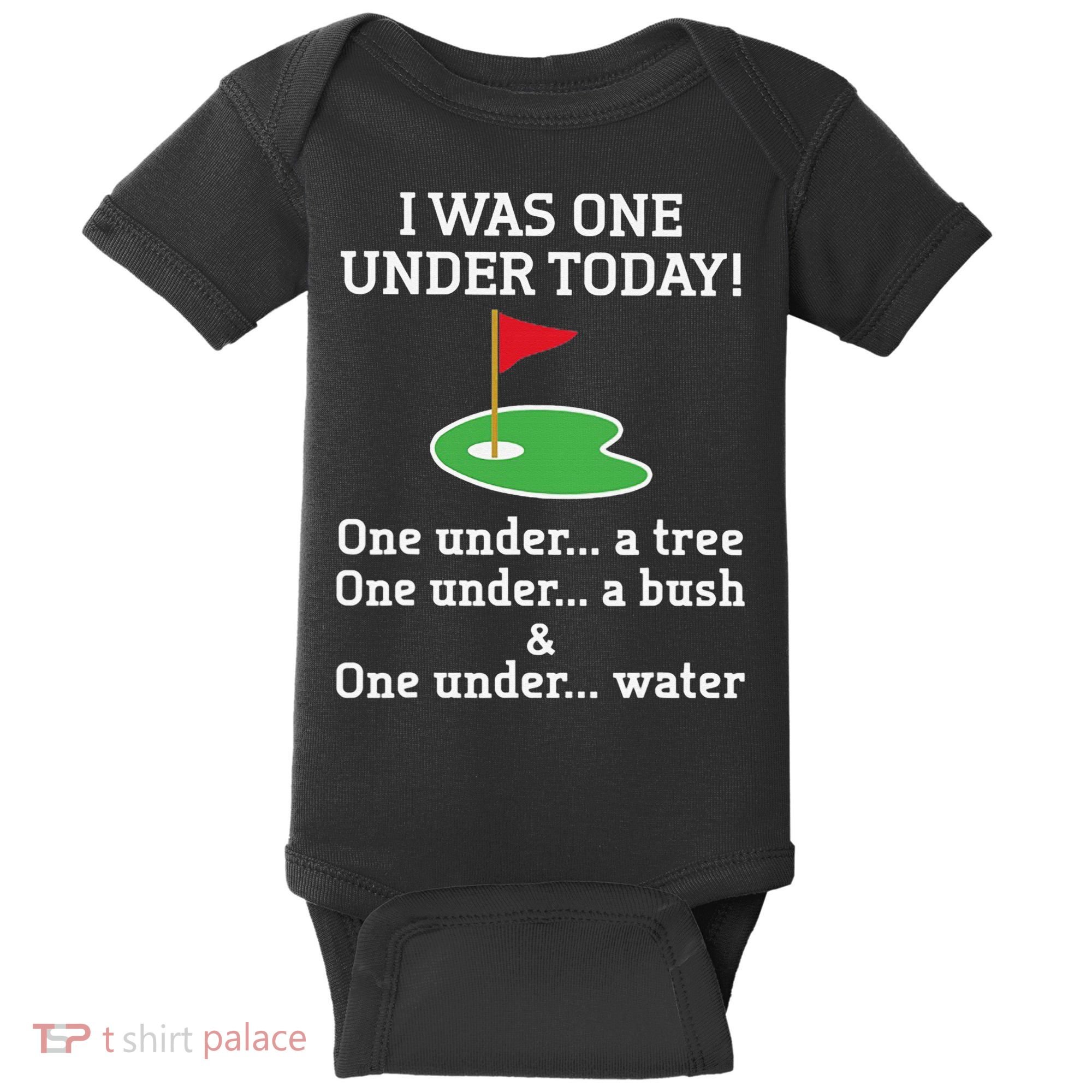 Funny Golf For  I Was One Under Golfing Baby Bodysuit