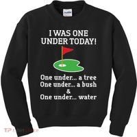 Funny Golf For  I Was One Under Golfing Kids Sweatshirt thumb 0