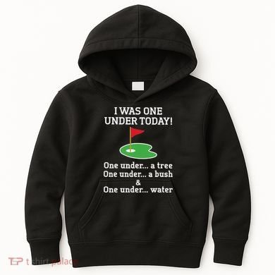 Funny Golf For  I Was One Under Golfing Kids Hoodie