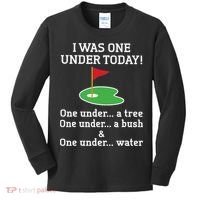 Funny Golf For  I Was One Under Golfing Kids Long Sleeve Shirt thumb 0