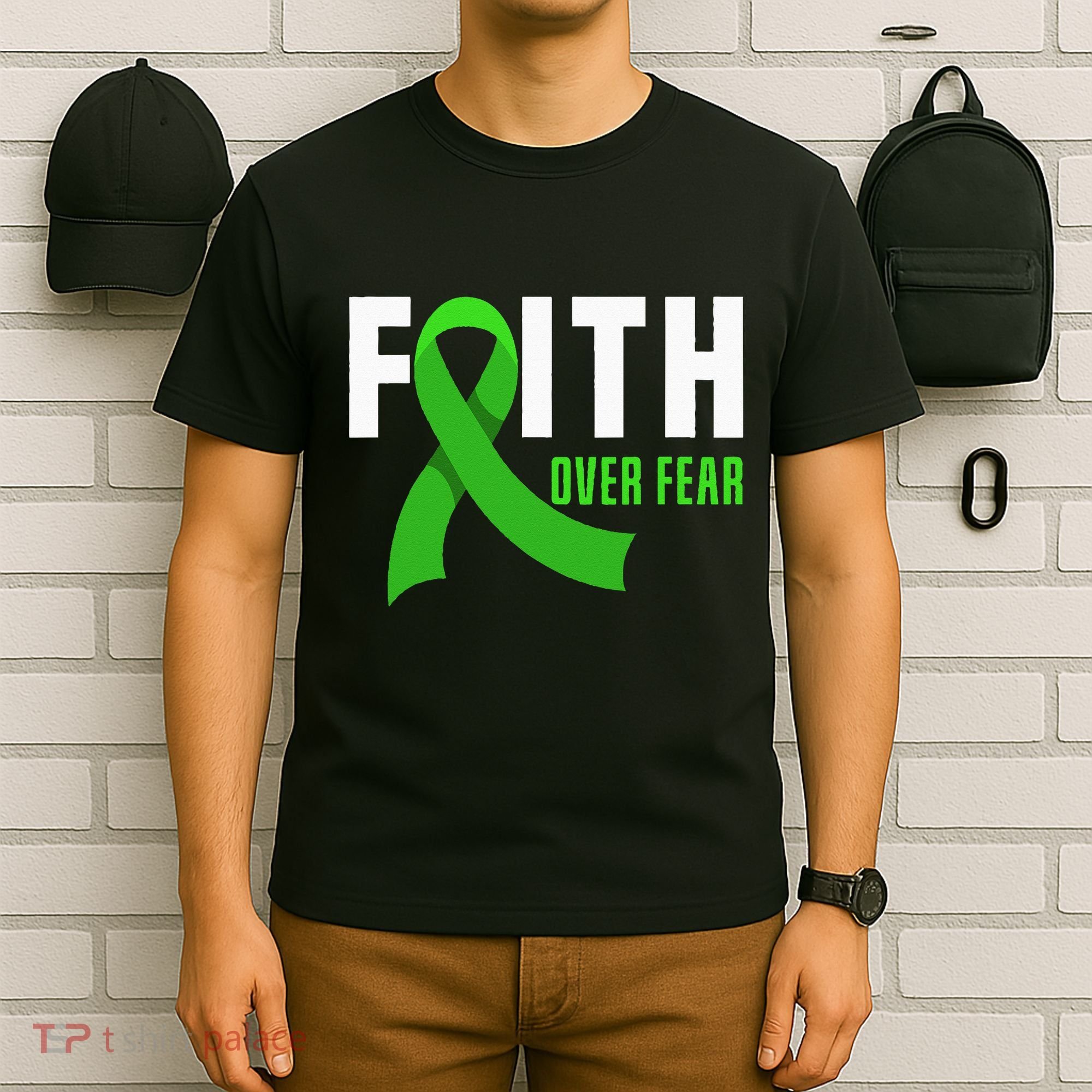 Faith God Fear Traumatic Brain Injury Awareness TBI Warrior T-Shirt