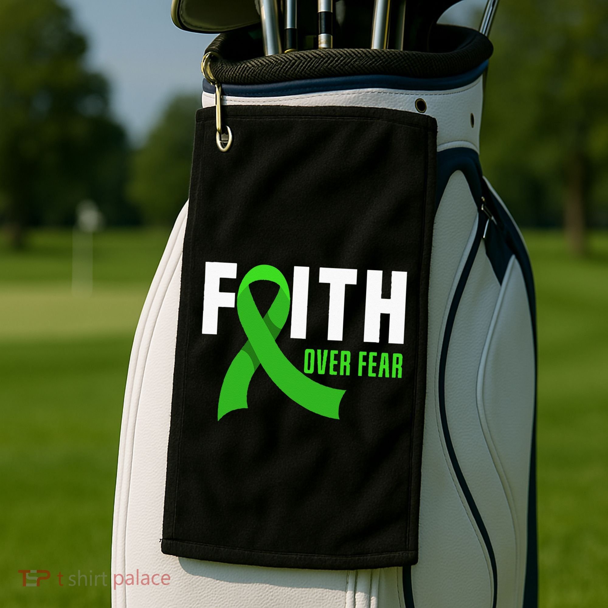 Faith God Fear Traumatic Brain Injury Awareness TBI Warrior Golf Towel