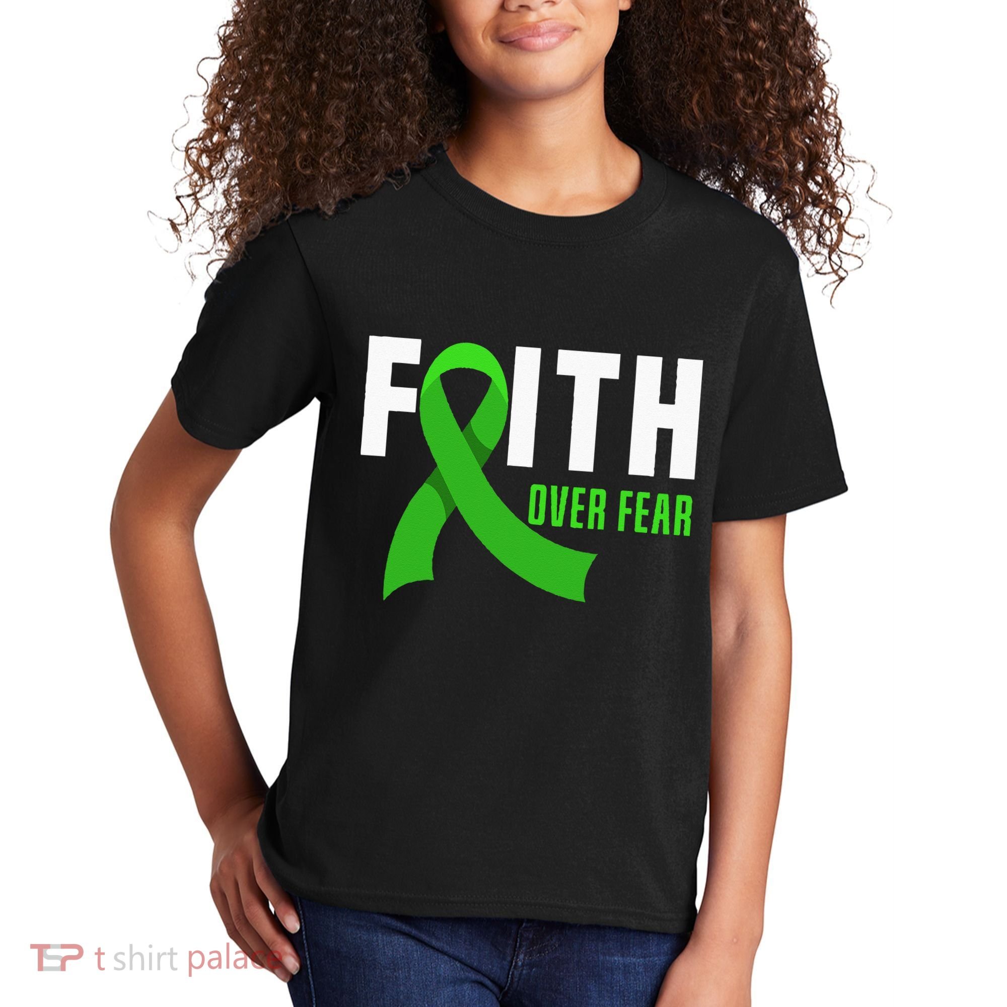 Faith God Fear Traumatic Brain Injury Awareness TBI Warrior Kids T-Shirt