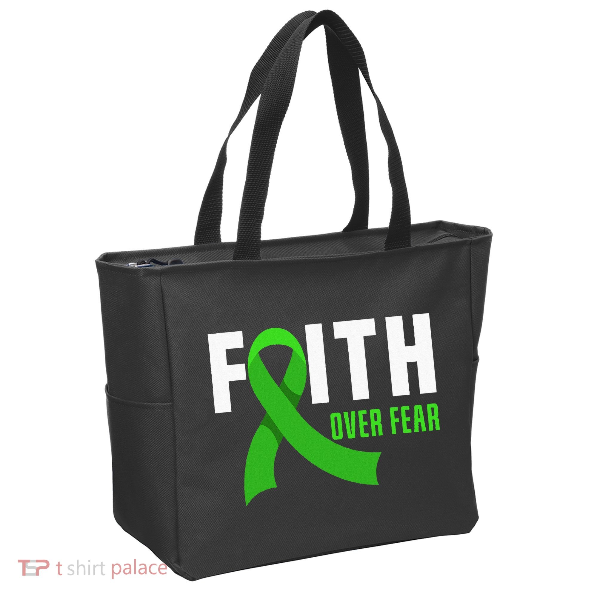 Faith God Fear Traumatic Brain Injury Awareness TBI Warrior Tote Bag