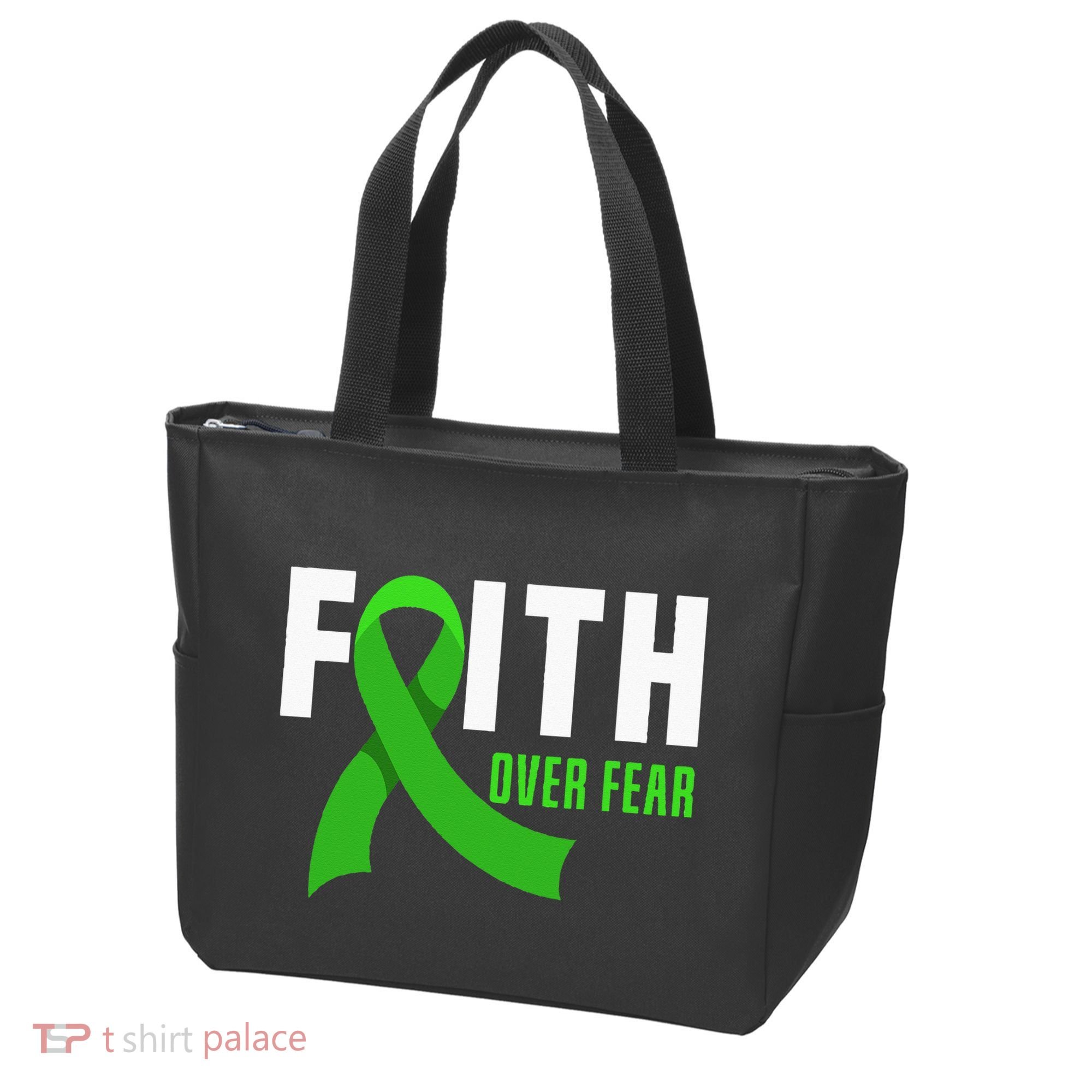 Faith God Fear Traumatic Brain Injury Awareness TBI Warrior Tote Bag
