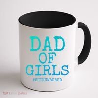 Father Gift From Daughters Funny Dad Of #Outnumbered Cool Gift Coffee Mug thumb 1