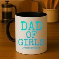 Father Gift From Daughters Funny Dad Of #Outnumbered Cool Gift Coffee Mug thumb 4