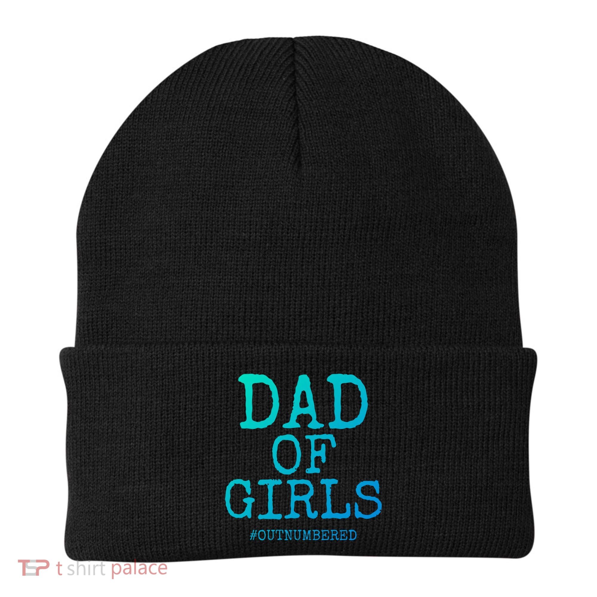 Father Gift From Daughters Funny Dad Of #Outnumbered Cool Gift Beanie