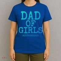 Father Gift From Daughters Funny Dad Of #Outnumbered Cool Gift T-Shirt thumb 4
