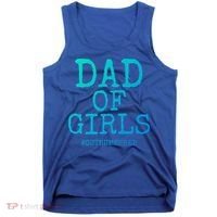 Father Gift From Daughters Funny Dad Of #Outnumbered Cool Gift Tank Top thumb 0