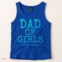 Father Gift From Daughters Funny Dad Of #Outnumbered Cool Gift Tank Top thumb 2