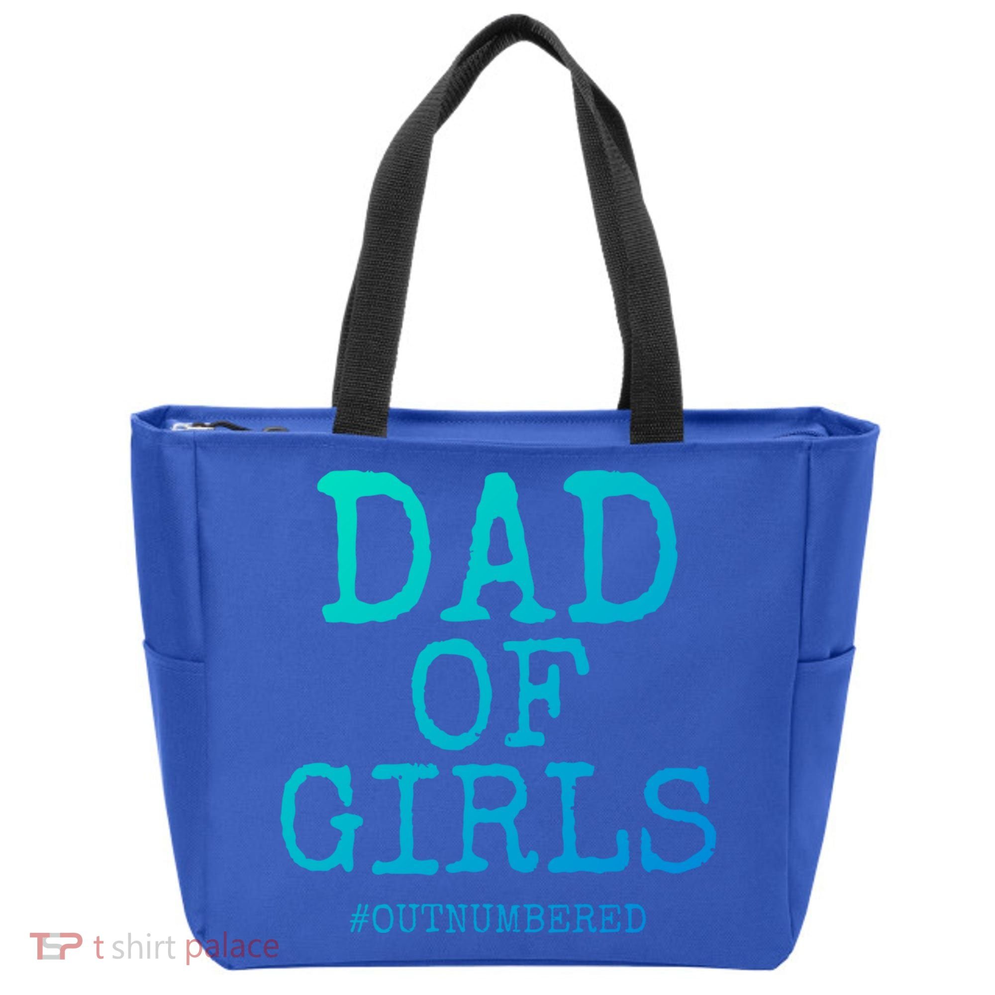 Father Gift From Daughters Funny Dad Of #Outnumbered Cool Gift Tote Bag