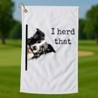 Funny Gifts For Border Collie Lovers Herd That Golf Towel thumb 1