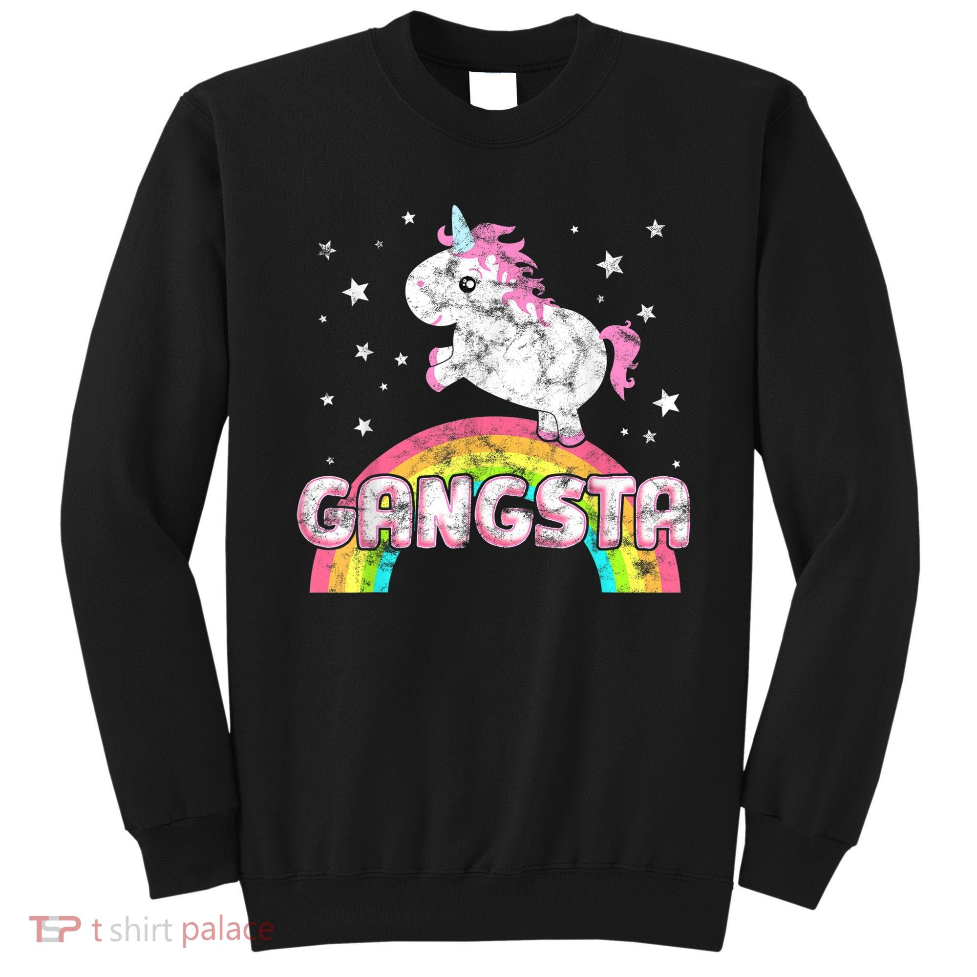 Funny Gift For Ironic Cool Unicorn Gangsta Rap Music Festival Sweatshirt