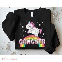 Funny Gift For Ironic Cool Unicorn Gangsta Rap Music Festival Sweatshirt thumb 2