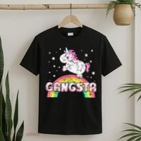 Funny Gift For Ironic Cool Unicorn Gangsta Rap Music Festival T-Shirt thumb 2