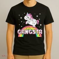 Funny Gift For Ironic Cool Unicorn Gangsta Rap Music Festival T-Shirt thumb 3