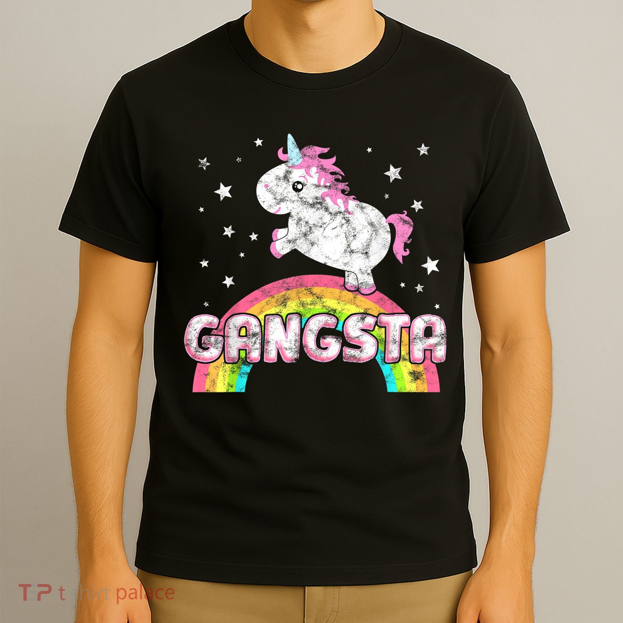 Funny Gift For Ironic Cool Unicorn Gangsta Rap Music Festival T-Shirt