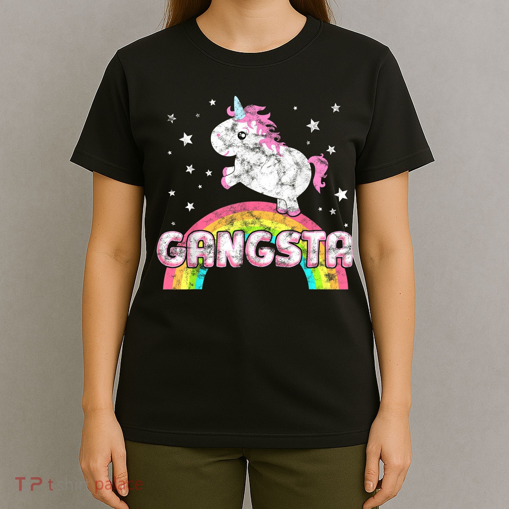 Funny Gift For Ironic Cool Unicorn Gangsta Rap Music Festival T-Shirt