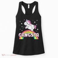 Funny Gift For Ironic Cool Unicorn Gangsta Rap Music Festival Women's Tank Top thumb 0