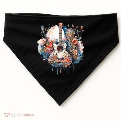 Floral Guitar USA-Made Doggie Bandana